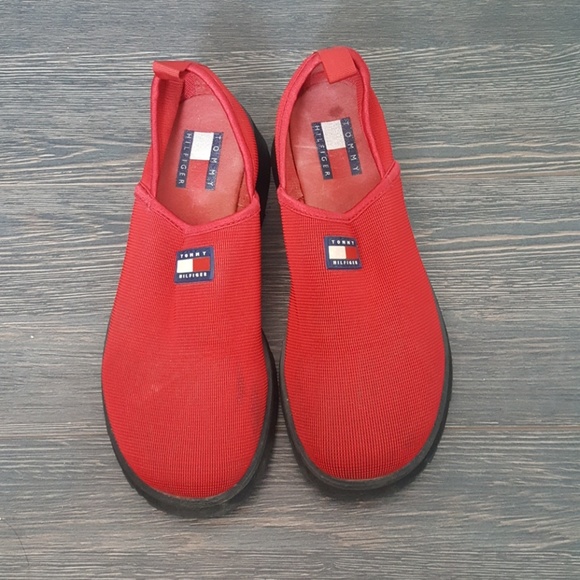 tommy hilfiger loafers red